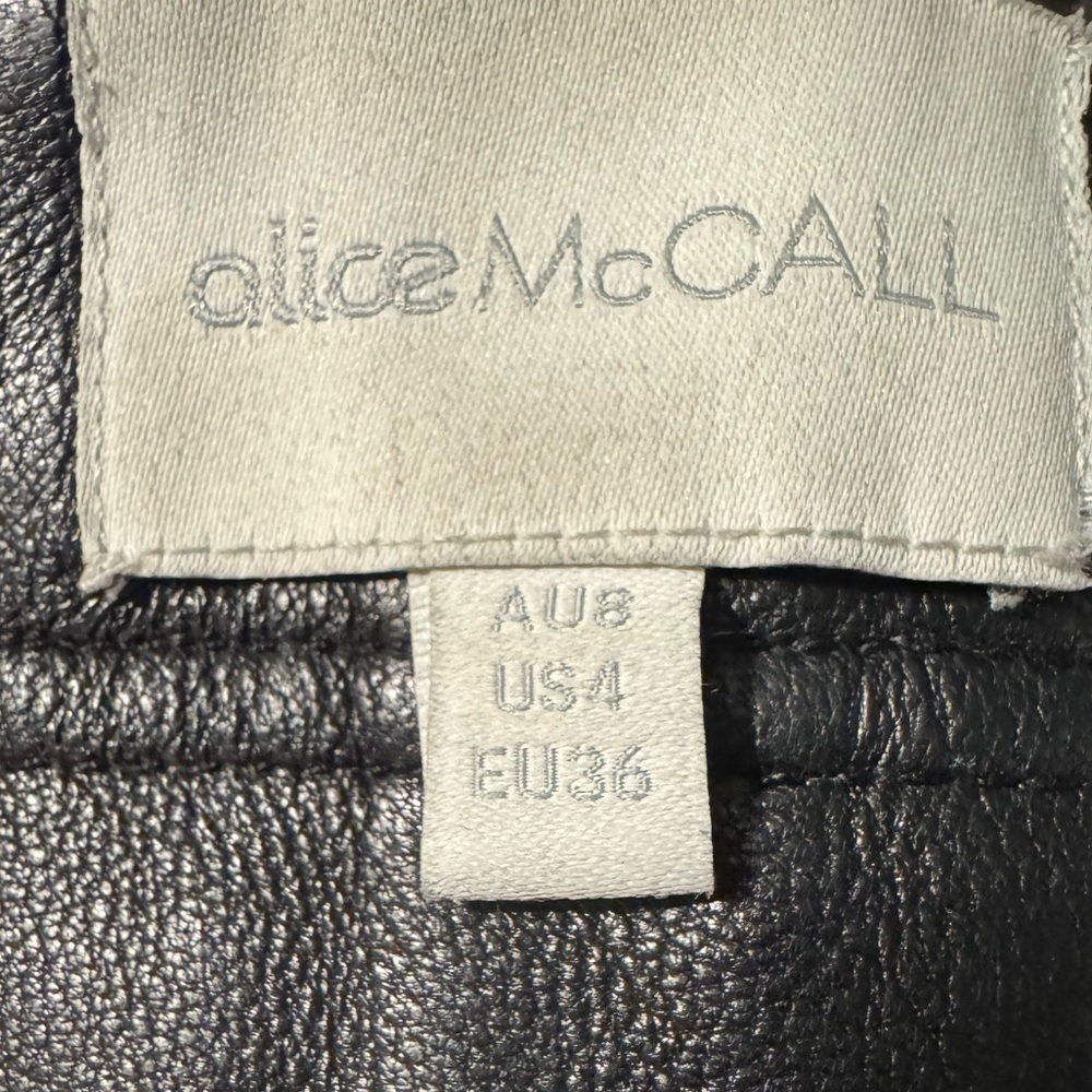 Alice McCall Black Leather Mini Sz 4 - Picture 4 of 5